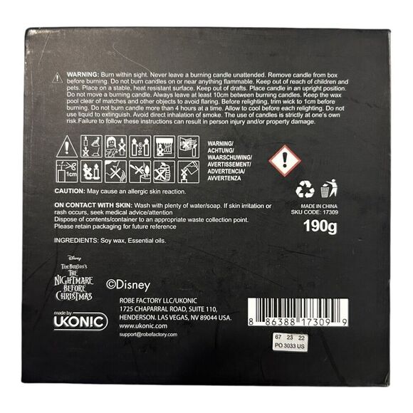 Disney The Nightmare Before Christmas Scented Candle Festive Decor - Picture 3 of 3